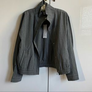 ✨NWT Portrait Collar Long Sleeve Covered Snap Zipper Front Jacket M